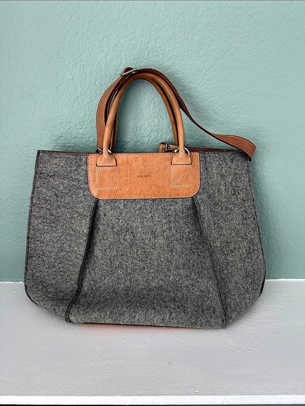 Graf Lantz Jaunt Merino Wool Tote Gray & Brown